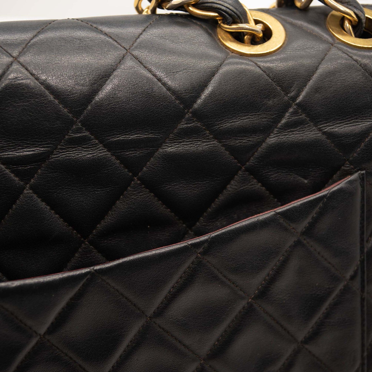 Chanel Lambskin Quilted XL Jumbo Single Flap Black