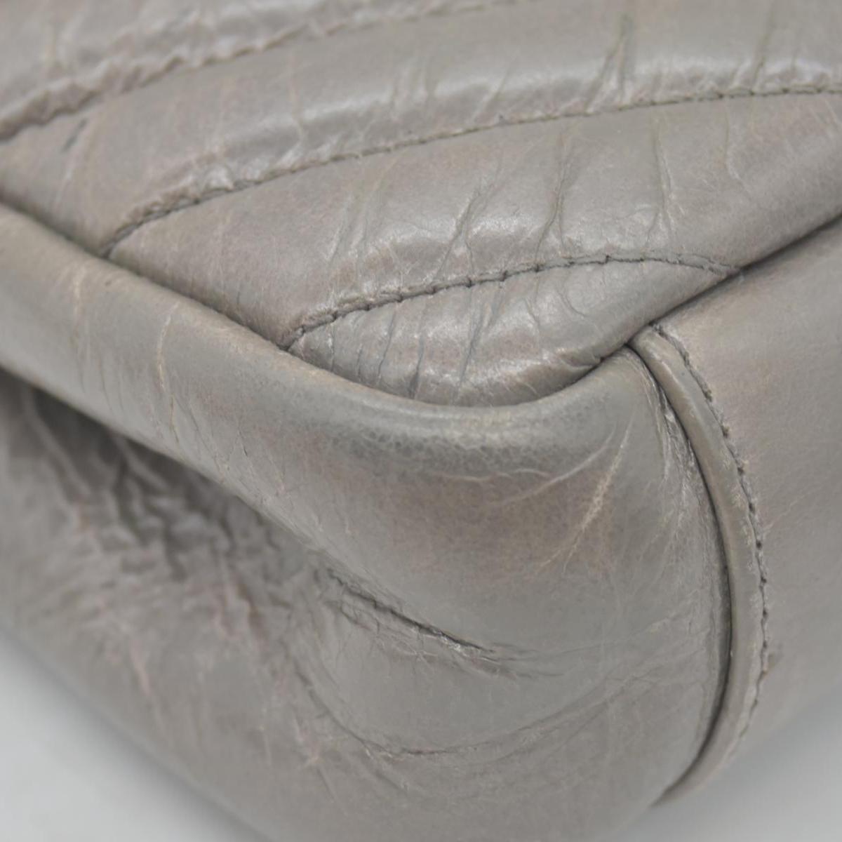 Saint Laurent Waxed Calfskin Matelasse Chevron Medium Monogram College Bag Fog Gray