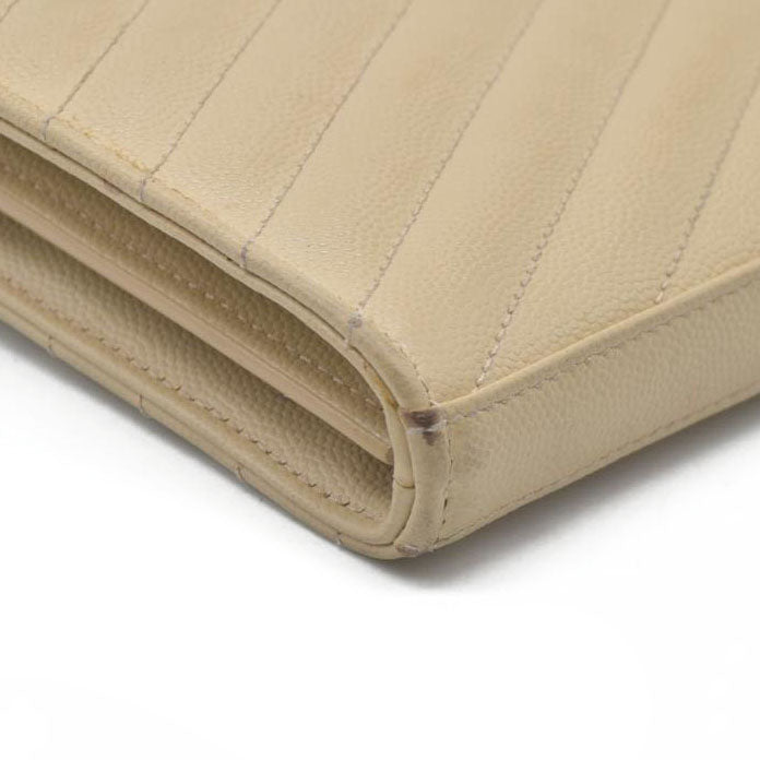 $1590 Saint Laurent Chevron Envelope Small Beige