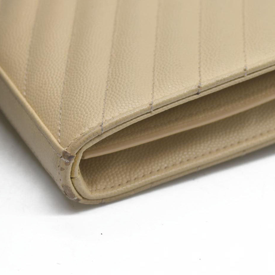 $1590 Saint Laurent Chevron Envelope Small Beige
