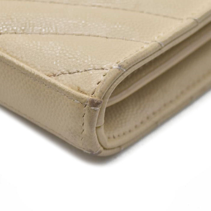 $1590 Saint Laurent Chevron Envelope Small Beige