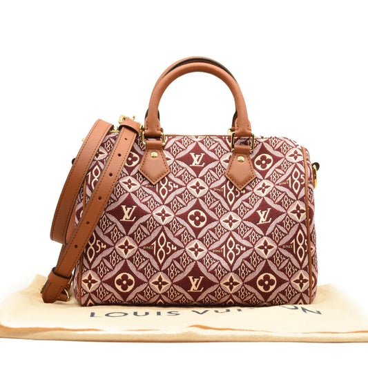 LOUIS VUITTON Jacquard Since 1854 Speedy Bandouliere 25 Bordeaux