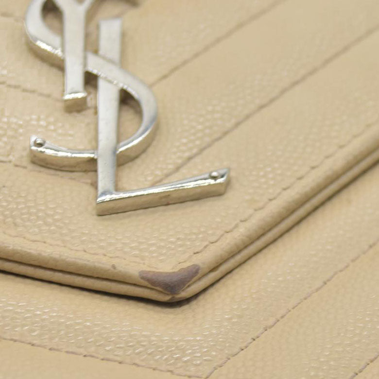 $1590 Saint Laurent Chevron Envelope Small Beige