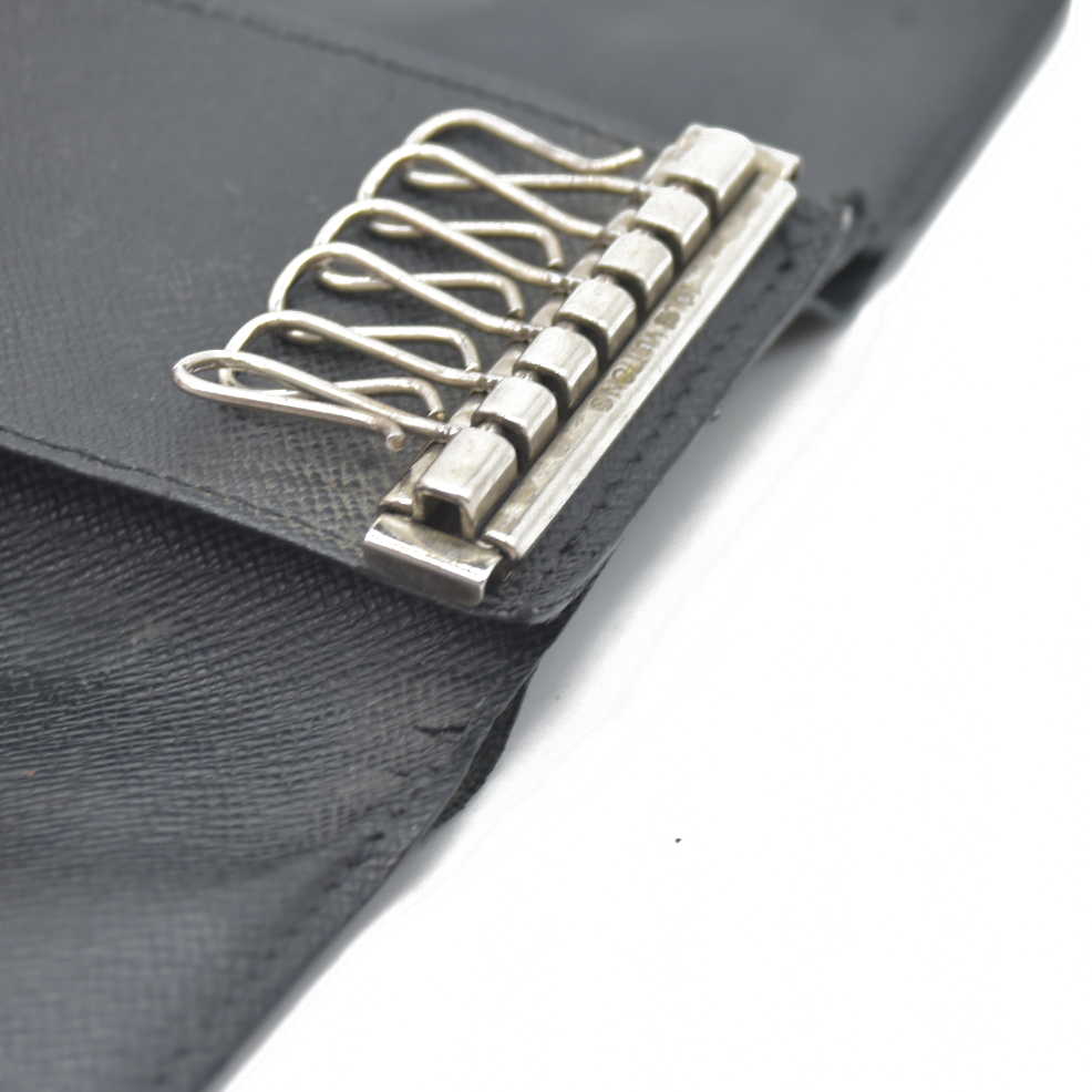 WELL WORN $345 Louis Vuitton Damier Graphite Multicles 6 Ring Key Case Black CT3180 2010