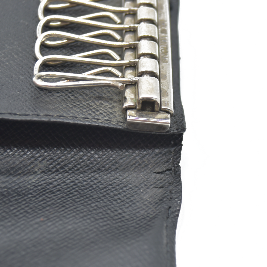 WELL WORN $345 Louis Vuitton Damier Graphite Multicles 6 Ring Key Case Black CT3180 2010