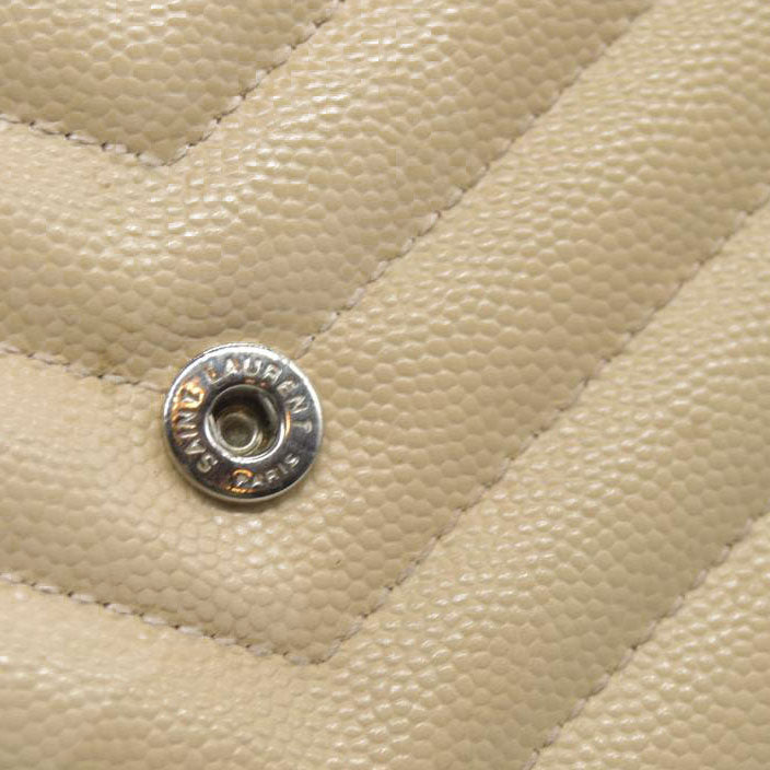$1590 Saint Laurent Chevron Envelope Small Beige