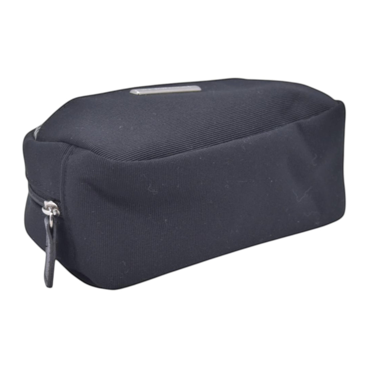 $380 BURBERRY Canvas & Check Nylon Cosmetic Pouch Black Beige CONSIGNMENT 10021232