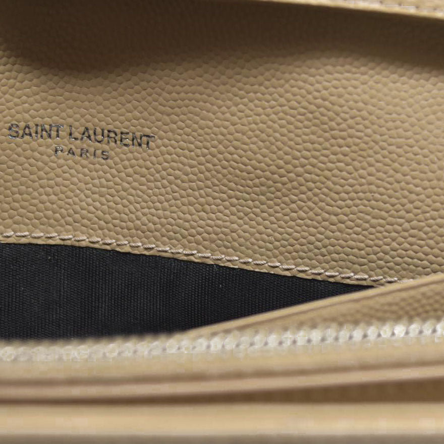 $1590 Saint Laurent Chevron Envelope Small Beige