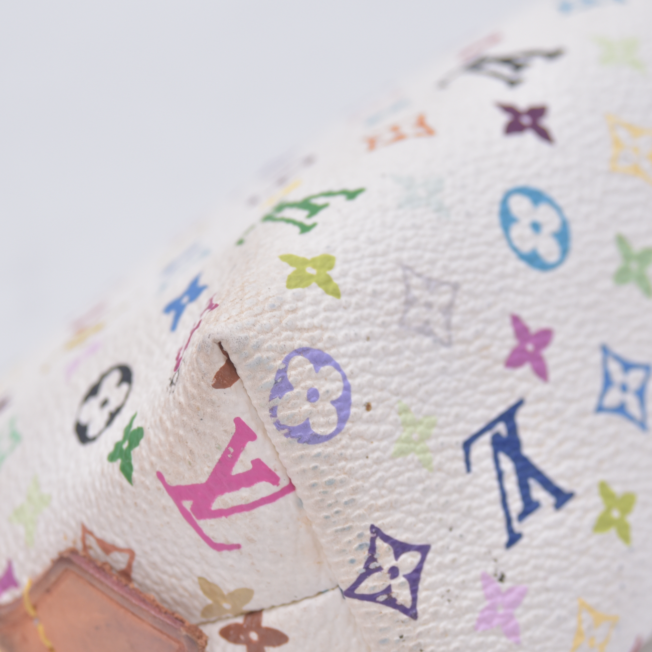 $625 2012 LOUIS VUITTON Monogram Multicolor Cosmetic Pouch White Litchi 2172
