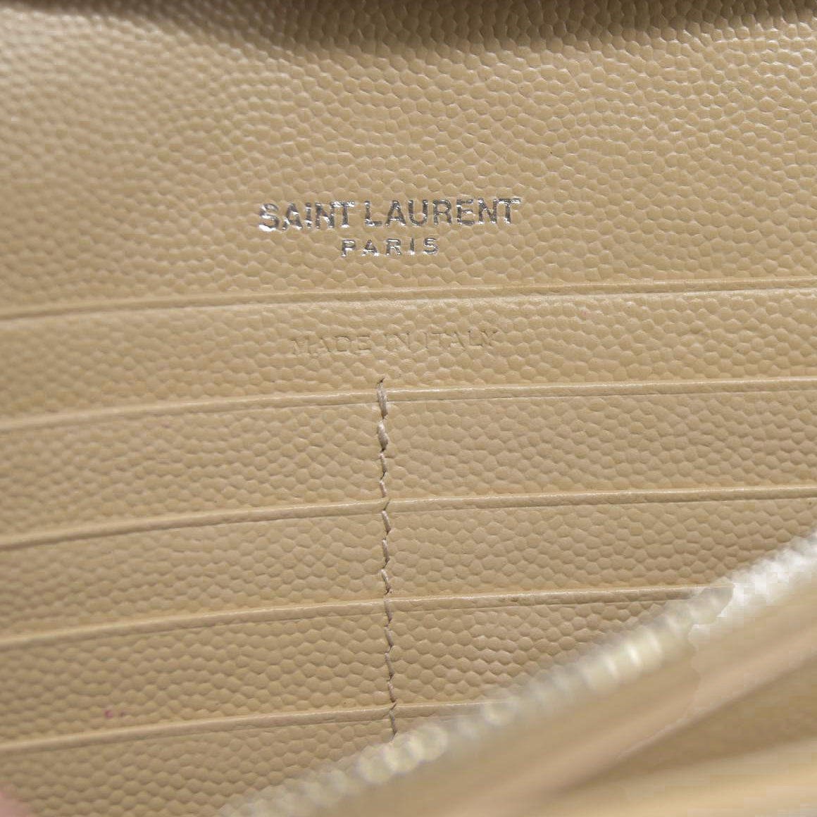 $1590 Saint Laurent Chevron Envelope Small Beige