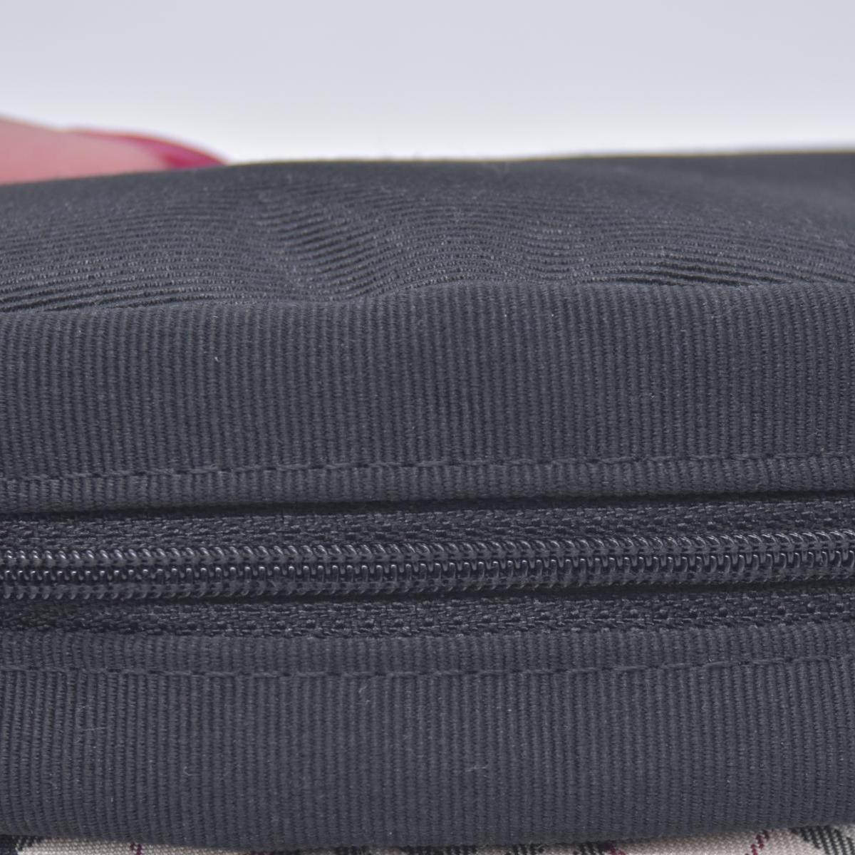 $380 BURBERRY Canvas & Check Nylon Cosmetic Pouch Black Beige CONSIGNMENT 10021232