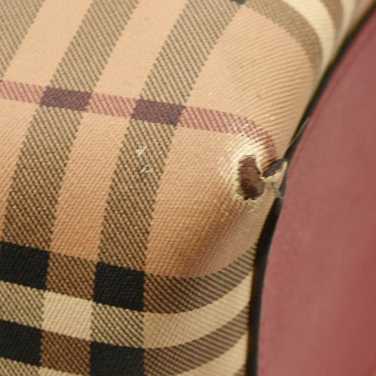 Burberry  Haymarket Check Medium Reversible Tote Poppy Red