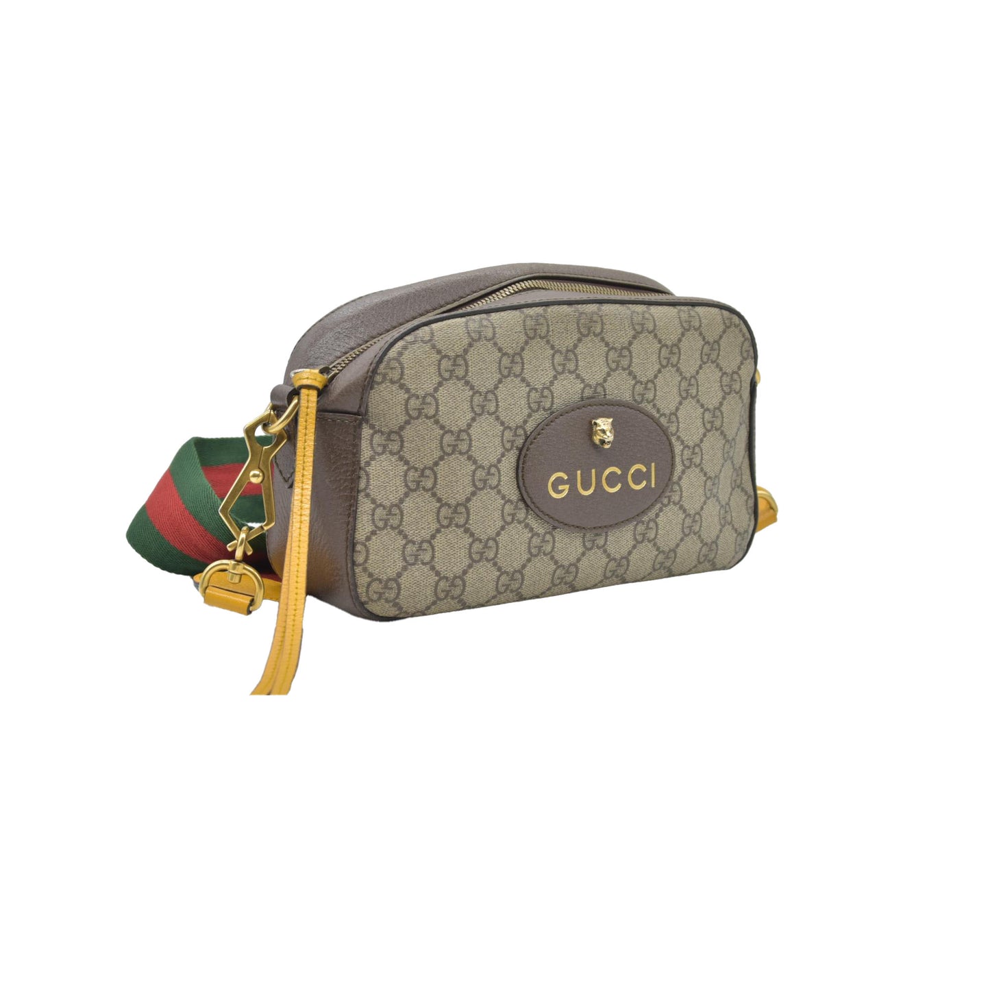 Gucci GG Supreme Monogram Web Neo Vintage Shoulder Bag Beige New Acero Crop