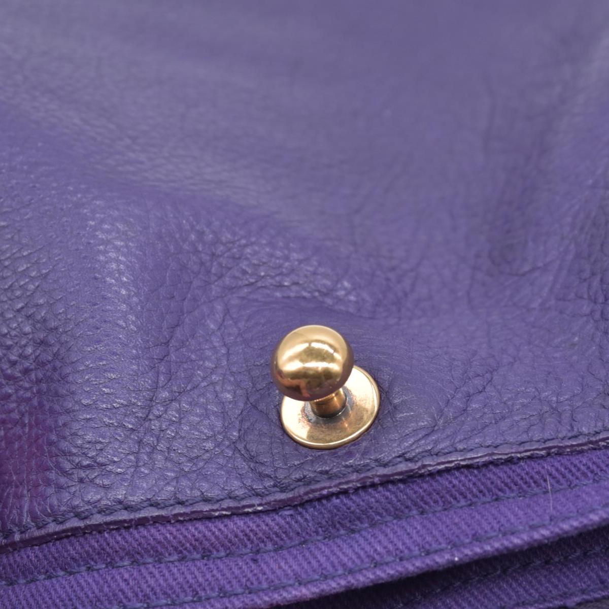 $1890 SAINT LAURENT Grained Leather Muse Two Top Handle Bag Purple CONSIGNMENT 10021248