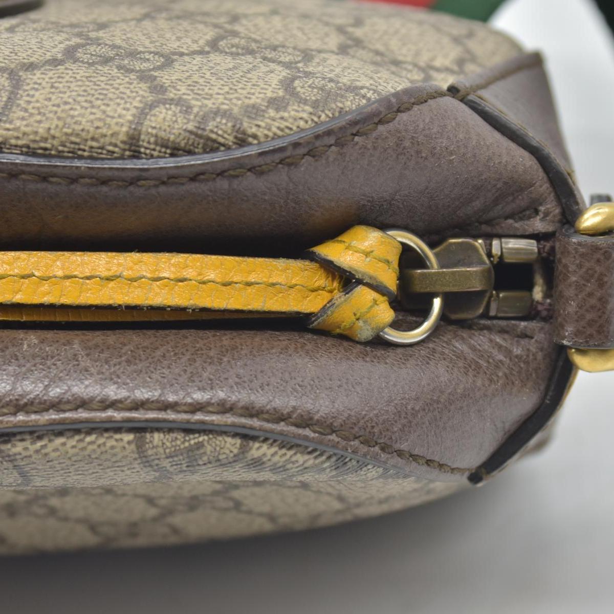 Gucci GG Supreme Monogram Web Neo Vintage Shoulder Bag Beige New Acero Crop
