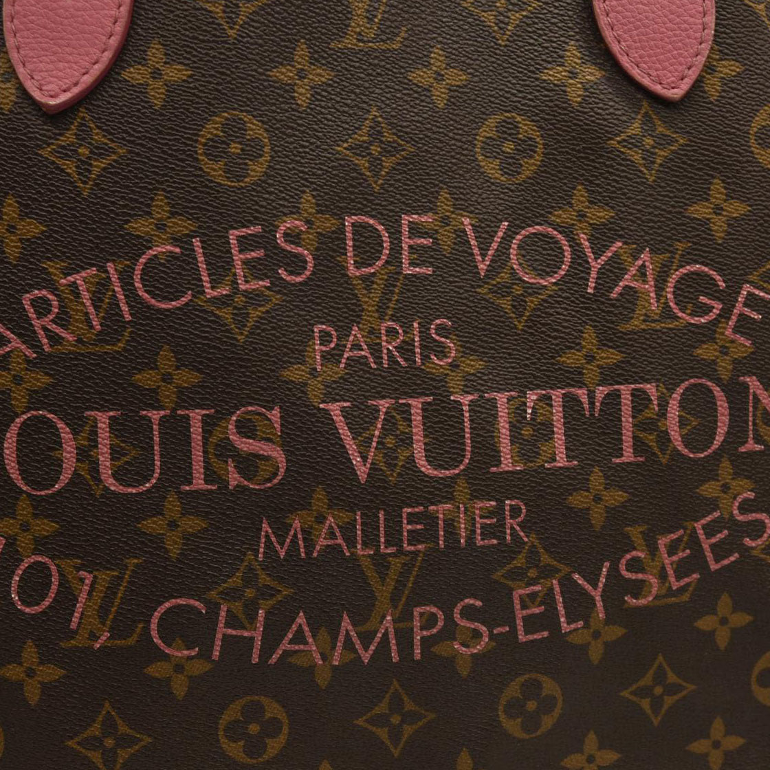 LOUIS VUITTON  Monogram Articles de Voyage Ikat Neverfull GM Rose Velours