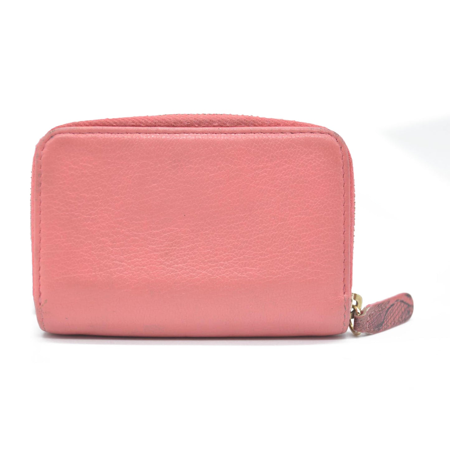 CHANEL CC Logo Leather Coin Purse Wallet Pink 26515186