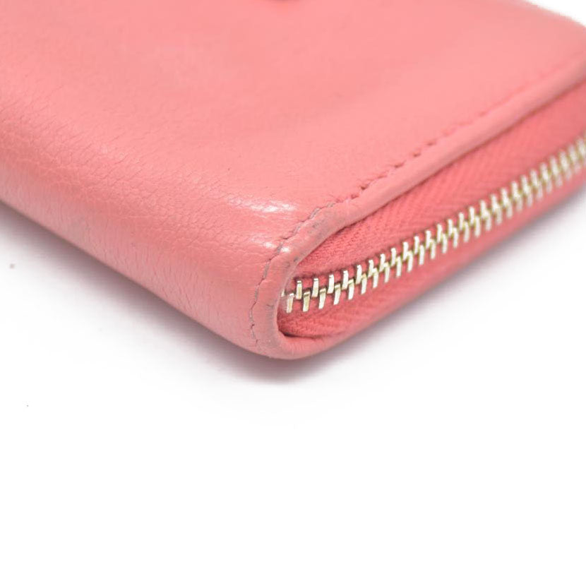 CHANEL CC Logo Leather Coin Purse Wallet Pink 26515186