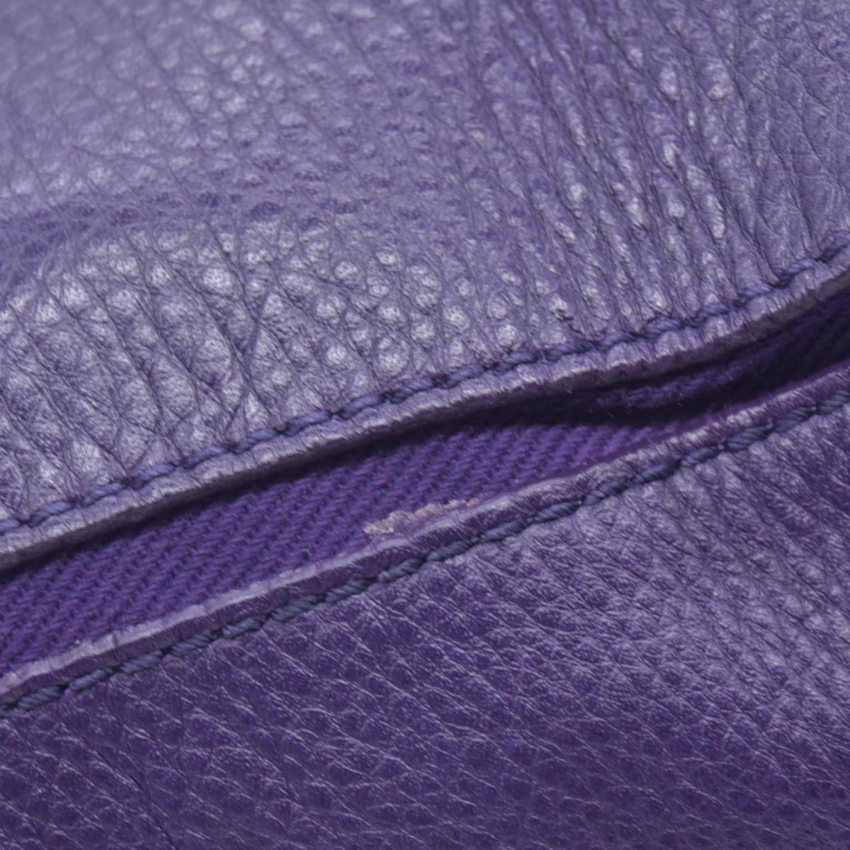 $1890 SAINT LAURENT Grained Leather Muse Two Top Handle Bag Purple CONSIGNMENT 10021248