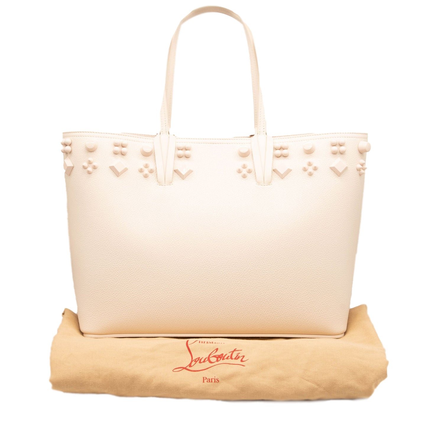 NEW $1890 Christian Louboutin Cabata Empire Spike Studded Leather Tote Bag