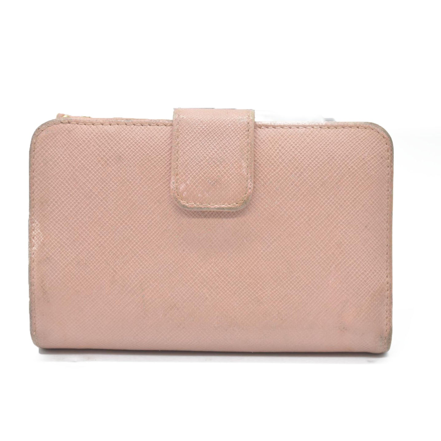 PRADA Saffiano Leather Bifold Wallet Purse Pink