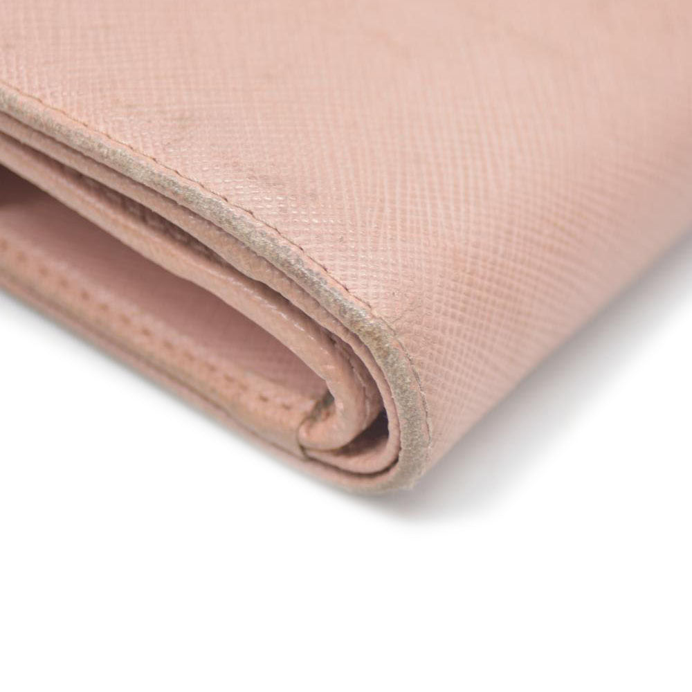PRADA Saffiano Leather Bifold Wallet Purse Pink