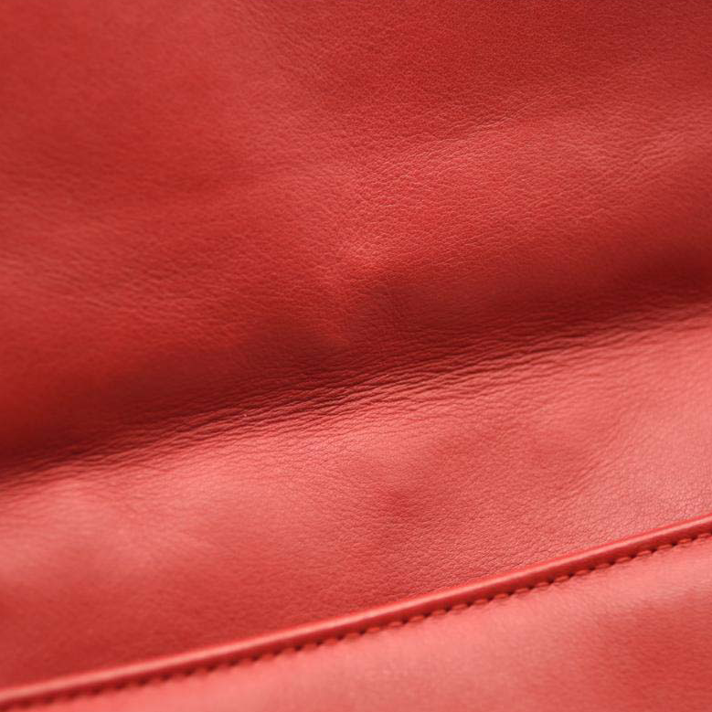 GUCCI Calfskin Matelasse Mini GG Marmont Shoulder Bag Hibiscus Red