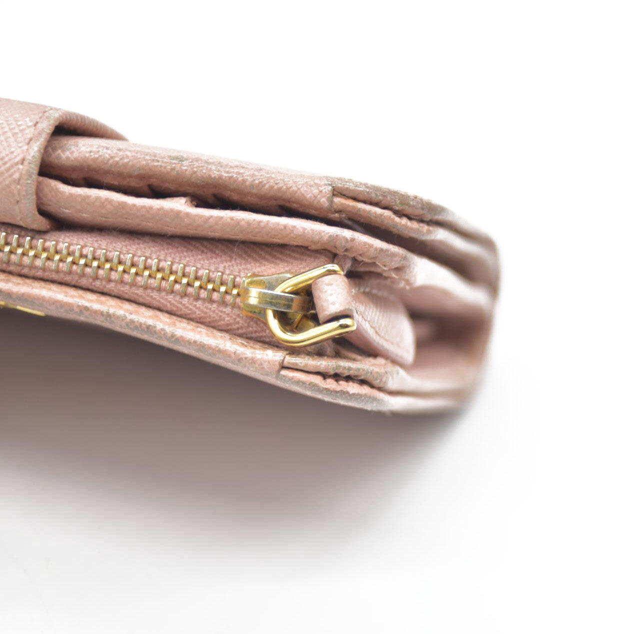 PRADA Saffiano Leather Bifold Wallet Purse Pink