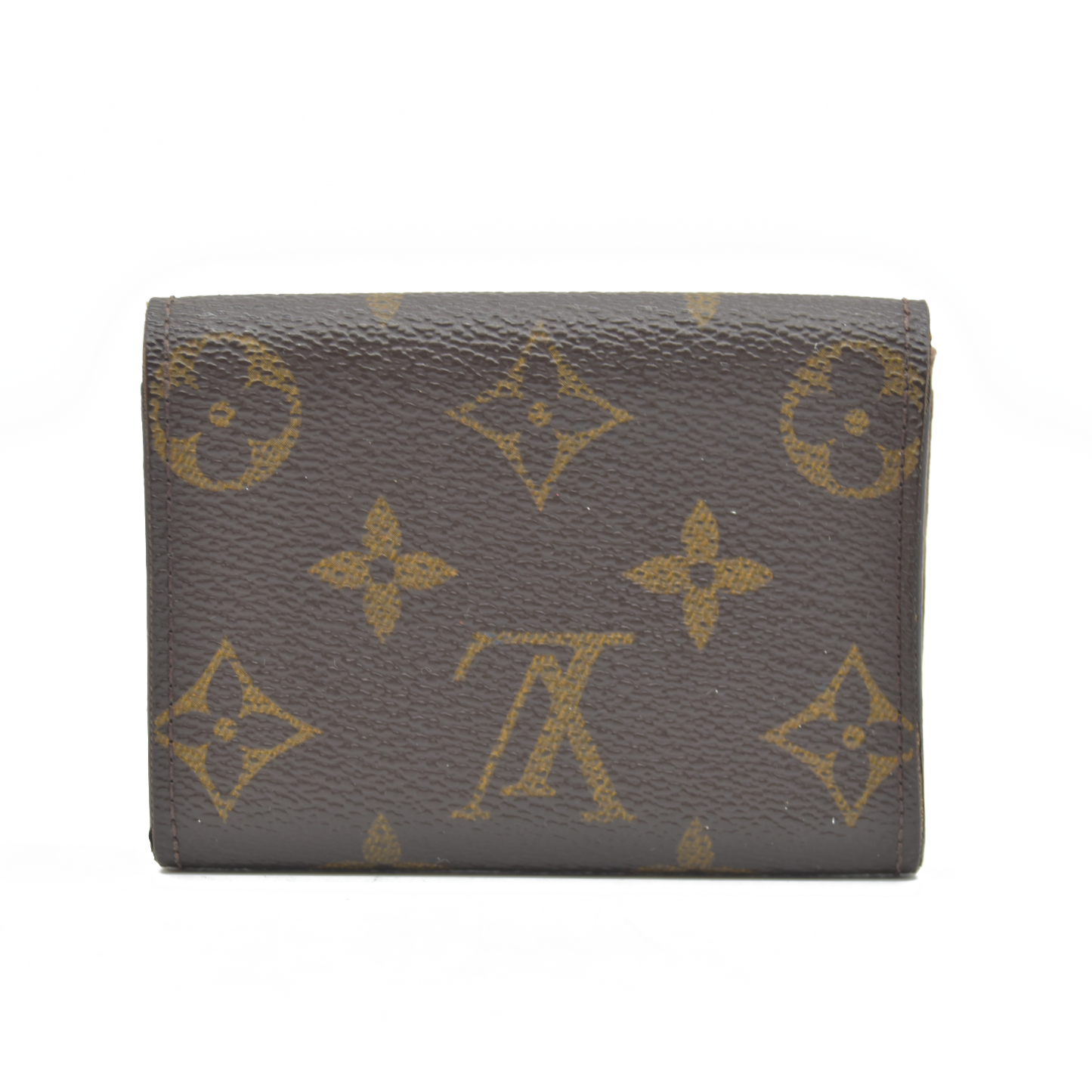 $345 Louis Vuitton Monogram Porte Monnaie Plat Coin Purse Wallet Brown MI0099 2009