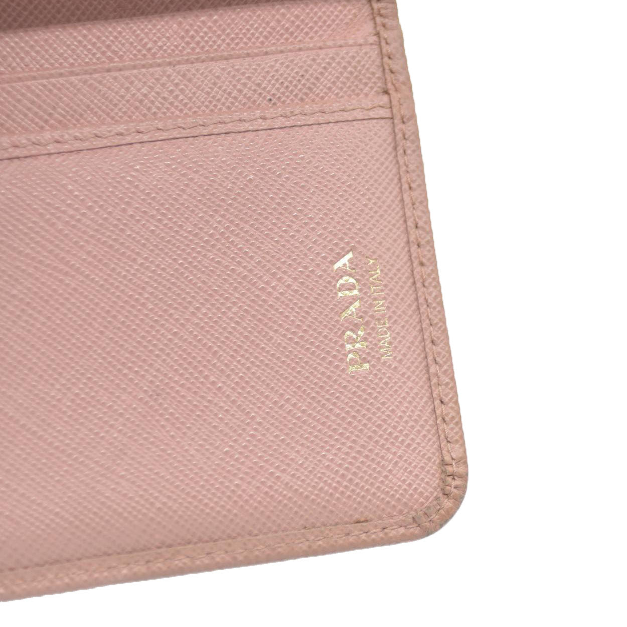 PRADA Saffiano Leather Bifold Wallet Purse Pink