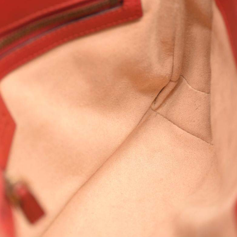 GUCCI Calfskin Matelasse Mini GG Marmont Shoulder Bag Hibiscus Red