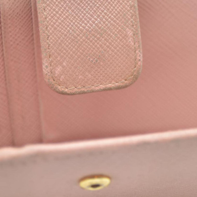 PRADA Saffiano Leather Bifold Wallet Purse Pink
