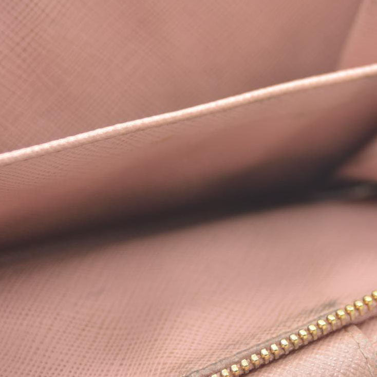 PRADA Saffiano Leather Bifold Wallet Purse Pink