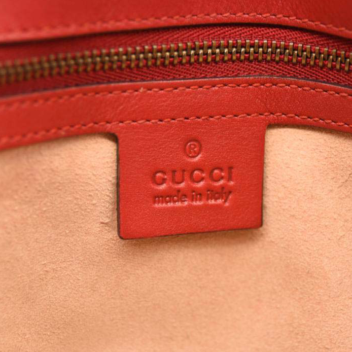 GUCCI Calfskin Matelasse Mini GG Marmont Shoulder Bag Hibiscus Red