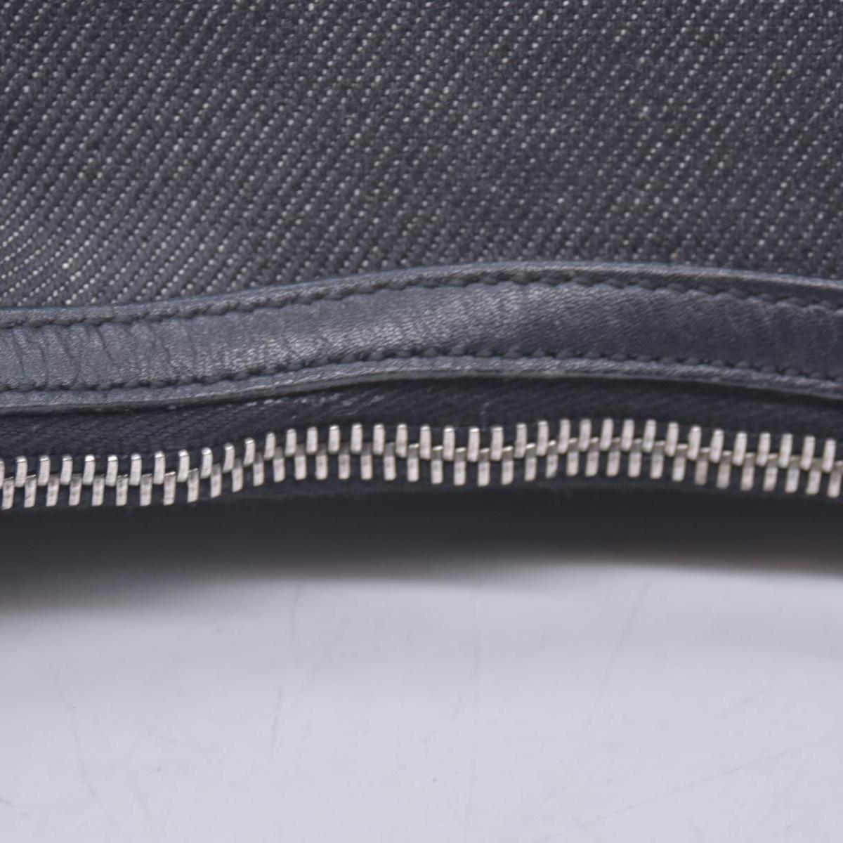 $950 GUCCI Denim Web Shoulder Bag Black CONSIGNMENT 10021242