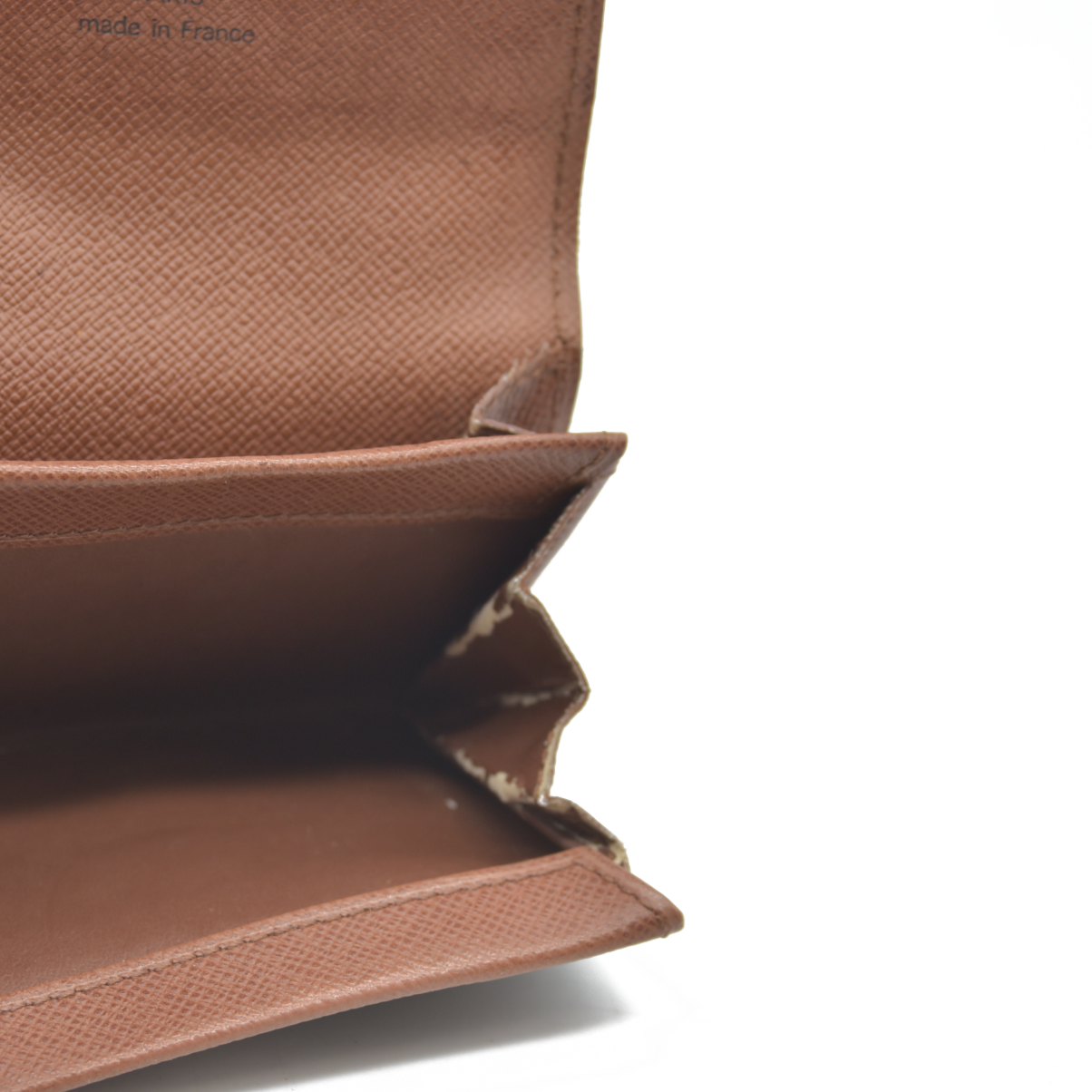 $345 Louis Vuitton Monogram Porte Monnaie Plat Coin Purse Wallet Brown MI0099 2009