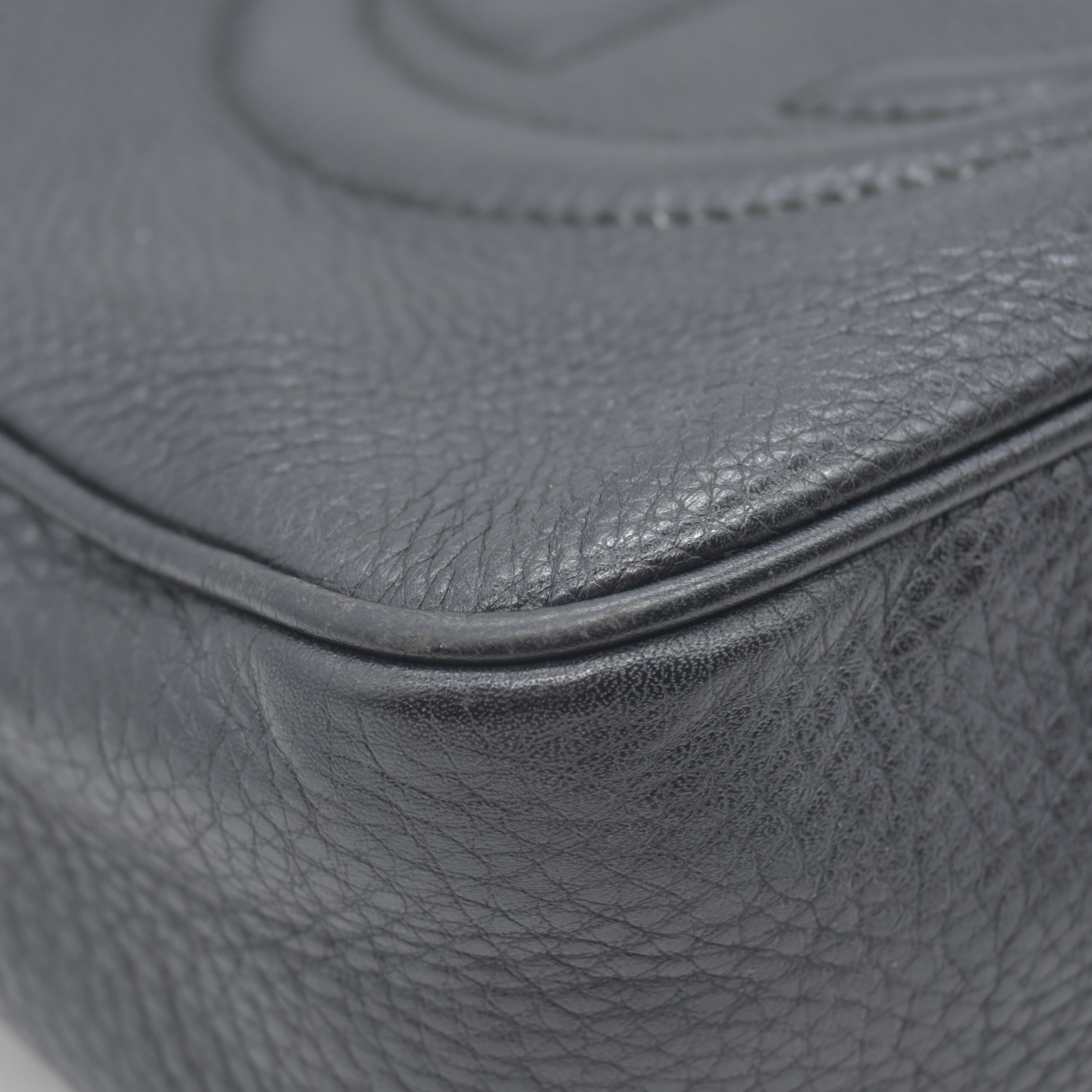 $1490 GUCCI Soho Shoulder Bag Black Leather Used Crossbody