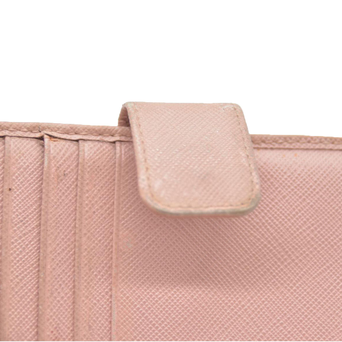 PRADA Saffiano Leather Bifold Wallet Purse Pink