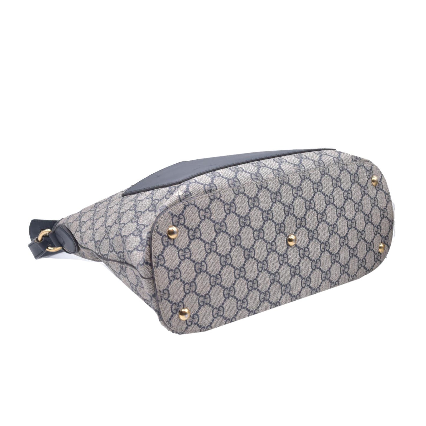 $1490 Gucci GG Supreme Linea Navy Hobo Shoulder Tote Bag CONSIGNMENT