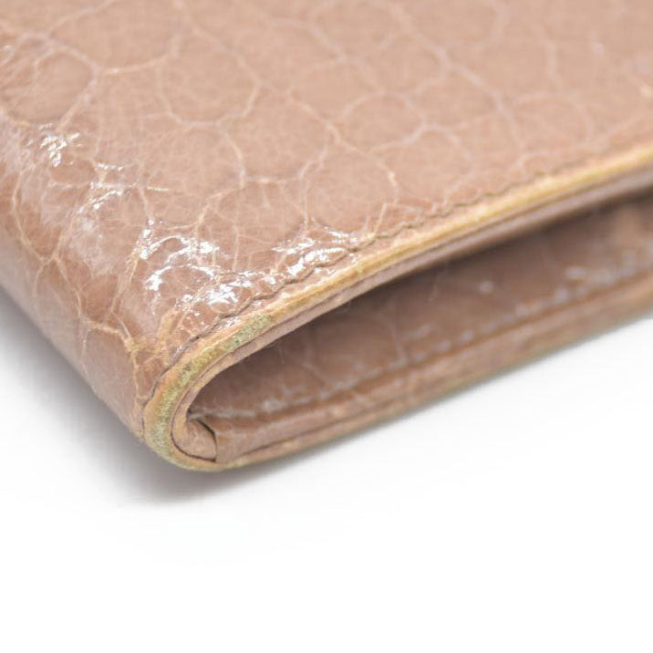 MIU MIU Logo Embossed Leather Zippy Long Wallet Beige