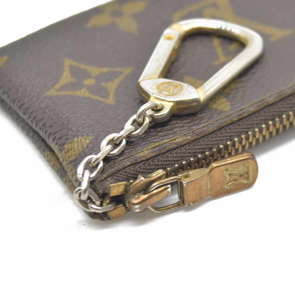 $345 LOUIS VUITTON Monogram Coin Purse Key Pochette Cles 1998
