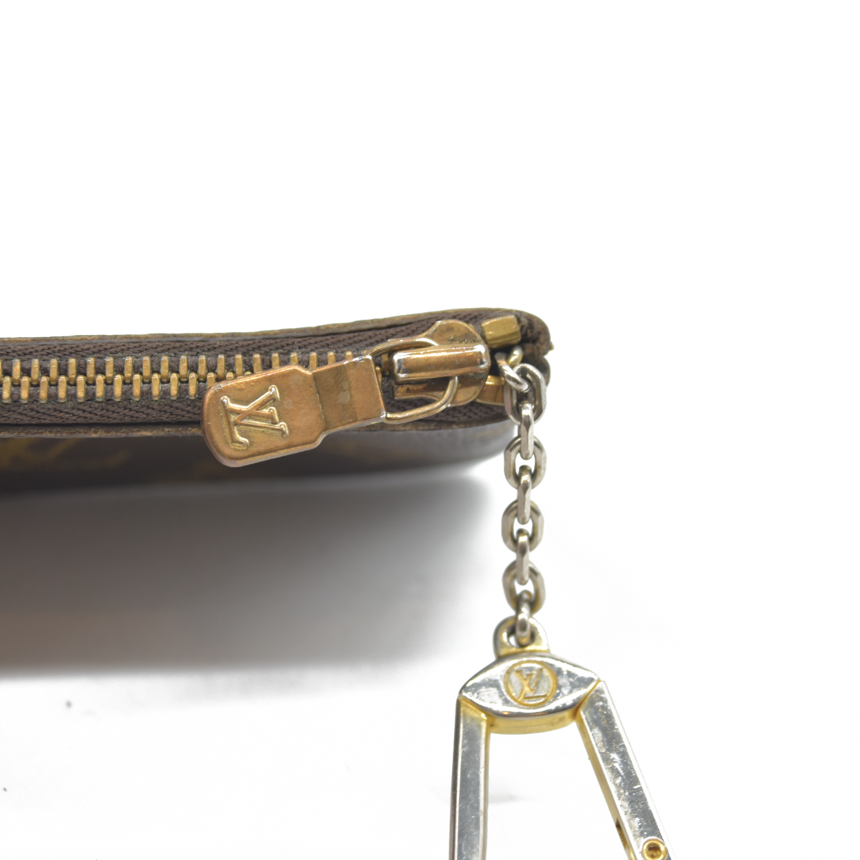 $345 LOUIS VUITTON Monogram Coin Purse Key Pochette Cles 1998