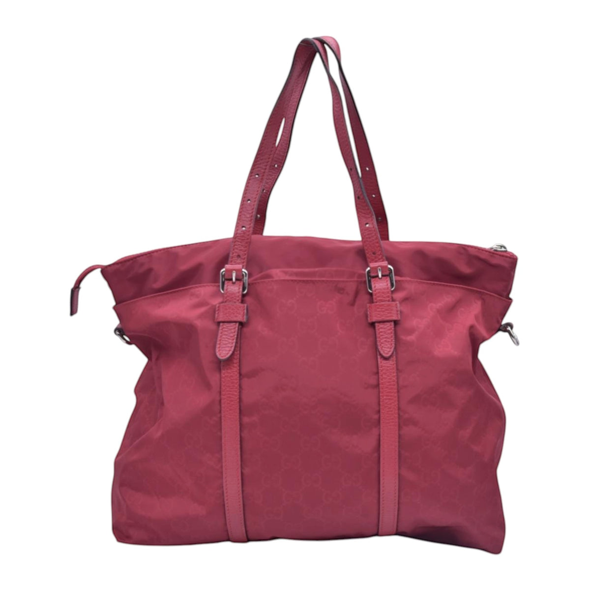 $1150 PRADA Tessuto Nylon Buckle Strap Tote Bag Pink CONSIGNMENT 10021353