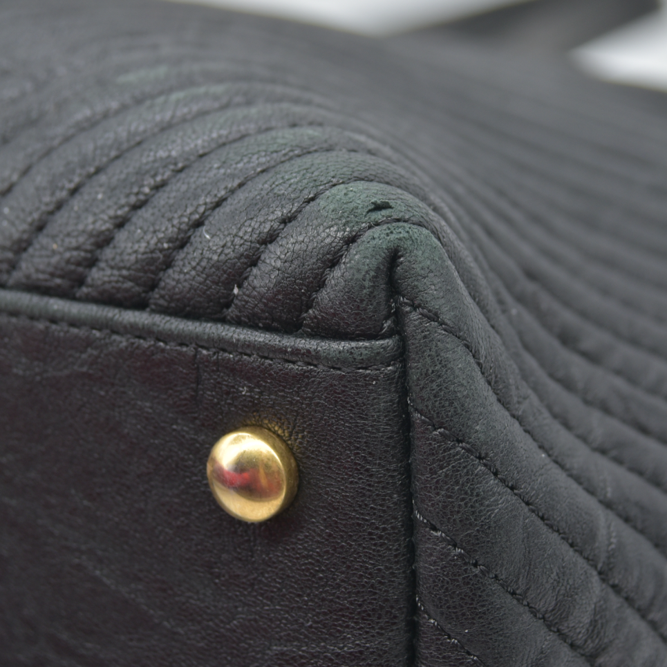 Chanel Wrinkled Lambskin Chevron Quilted Surpique Tote