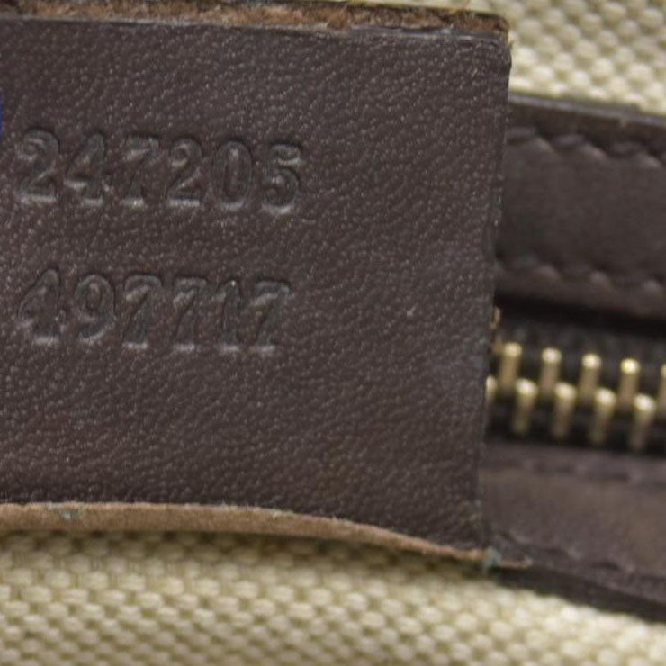 $1350 Gucci Monogram Selleria Calfskin Vintage Web Medium Boston Dark Brown