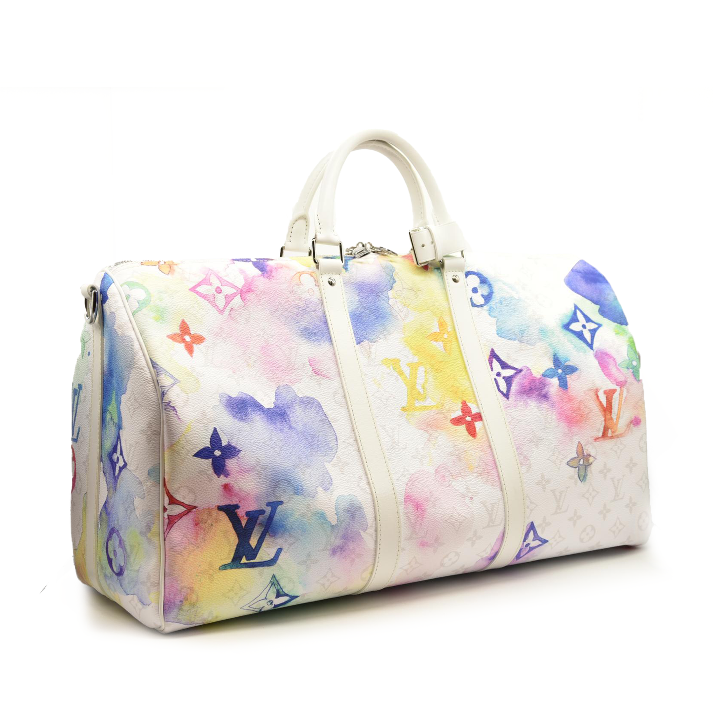 LOUIS VUITTON Monogram Watercolor Keepall Bandouliere 50 Multicolor RFID