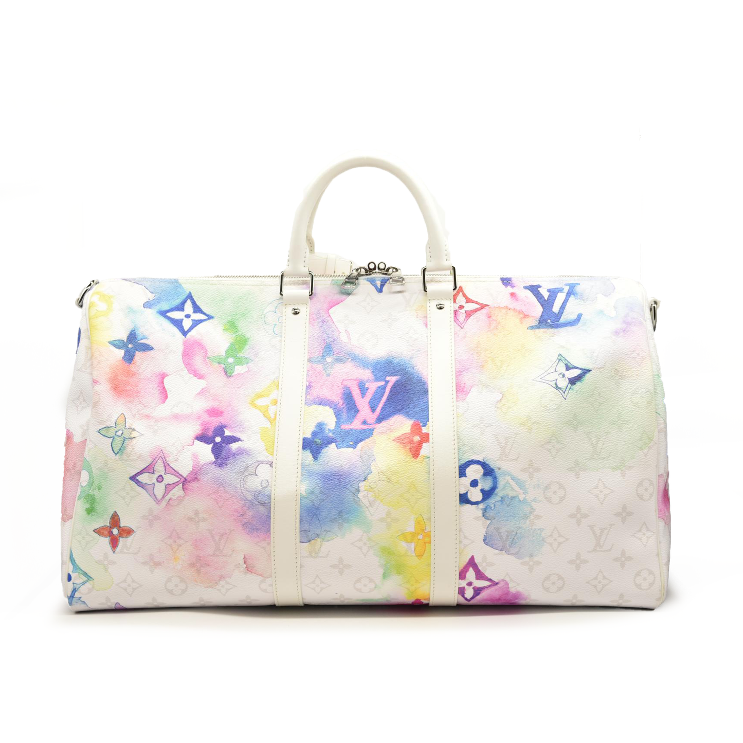LOUIS VUITTON Monogram Watercolor Keepall Bandouliere 50 Multicolor RFID