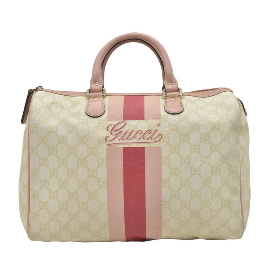 Gucci GG Plus Monogram Web Stripe Medium Joy Boston Pink