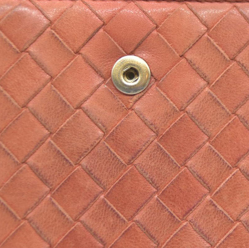 AUCTION $550 Bottega Veneta Intrecciato Lambskin Bifold Wallet Brown