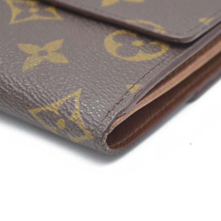 AUCTION $550 Louis Vuitton Monogram Porte Tresor  Etui Papiers Trifold Wallet Brown  AP0062